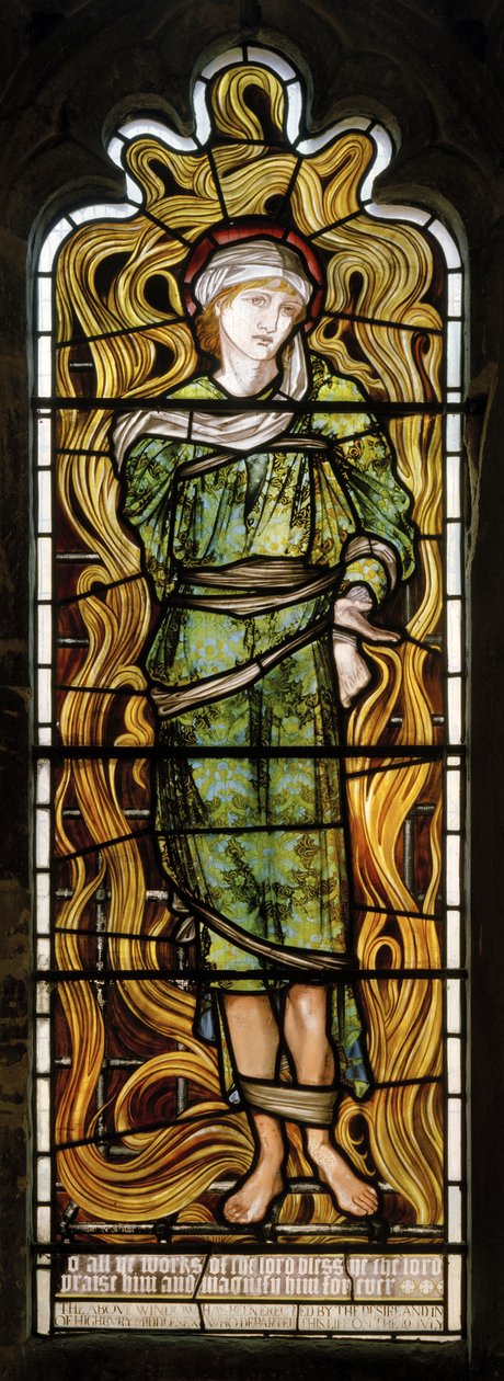 Shadrach, Ognisty Piec, Zachodnie Okno, 1870 autorstwa Edward Burne Jones