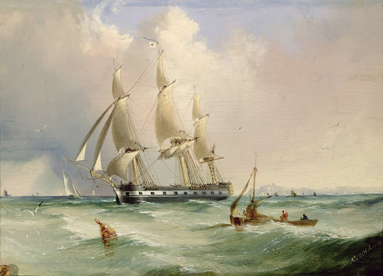 Fregata pod żaglami autorstwa Edward H. Niemann