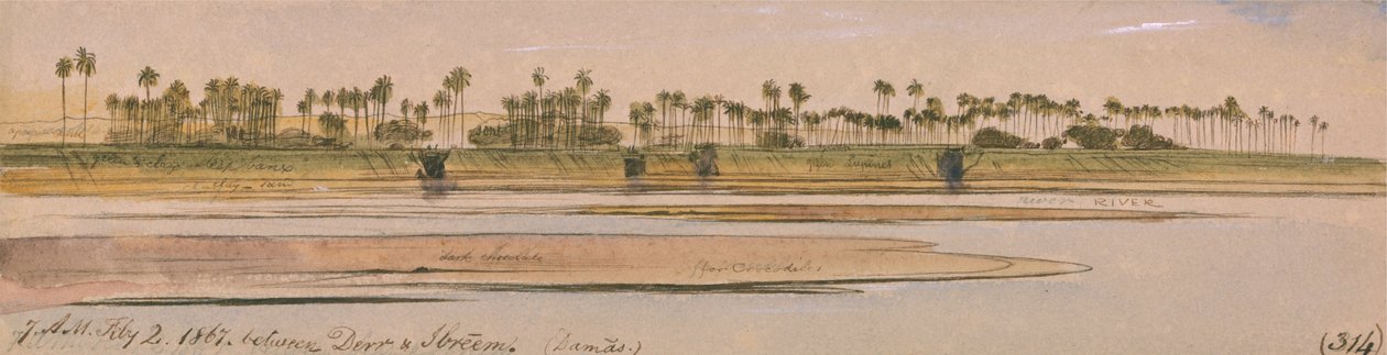 Między Derr a Ibreem autorstwa Edward Lear