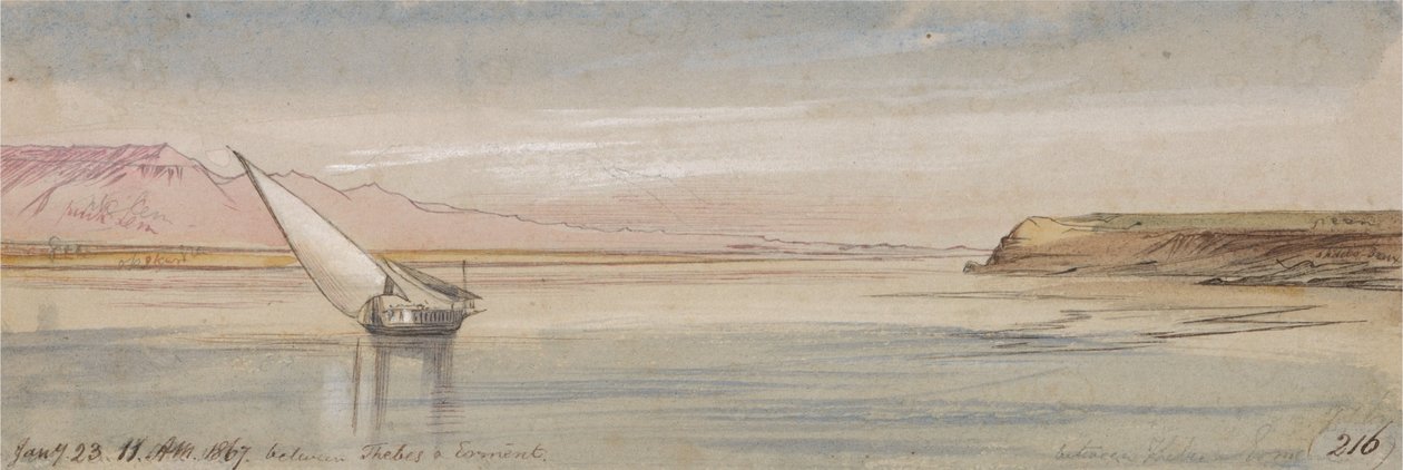 Między Tebami a Erment autorstwa Edward Lear