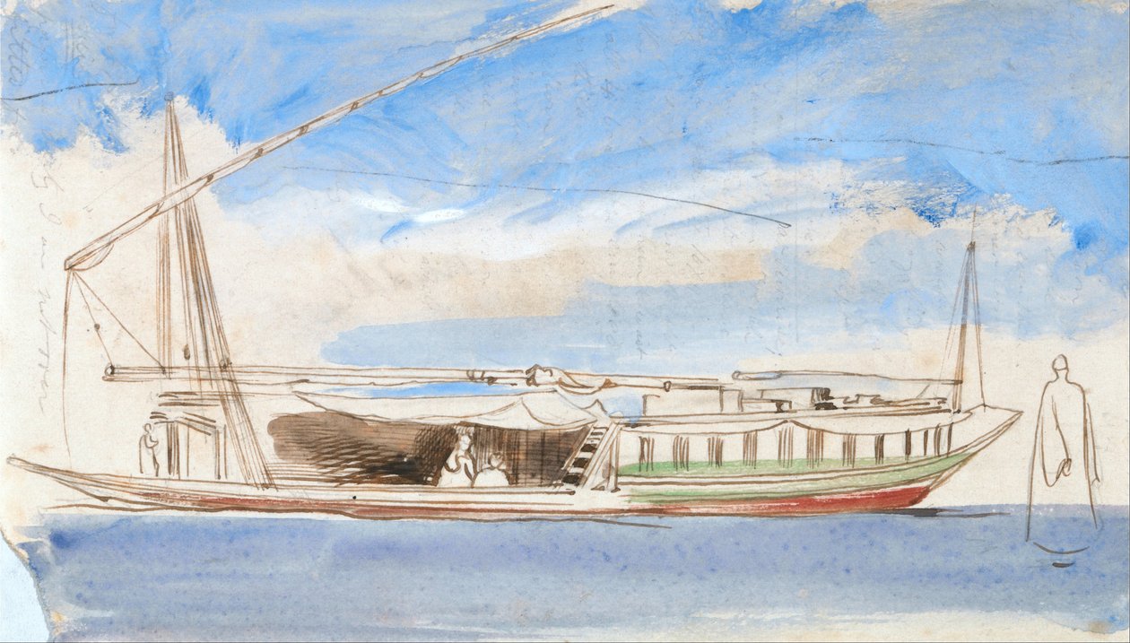 Łódź na Nilu autorstwa Edward Lear