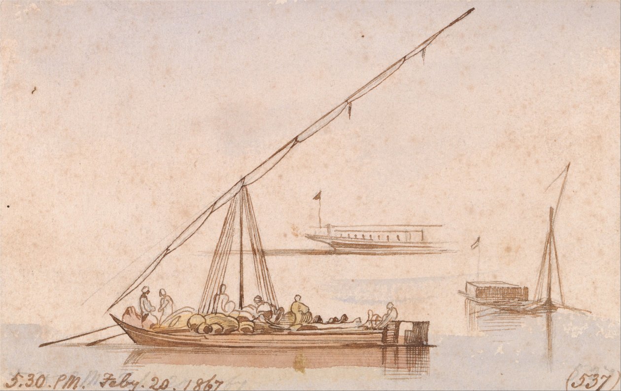 Łodzie na Nilu autorstwa Edward Lear