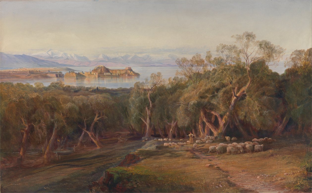 Korfu od Wniebowstąpienia autorstwa Edward Lear