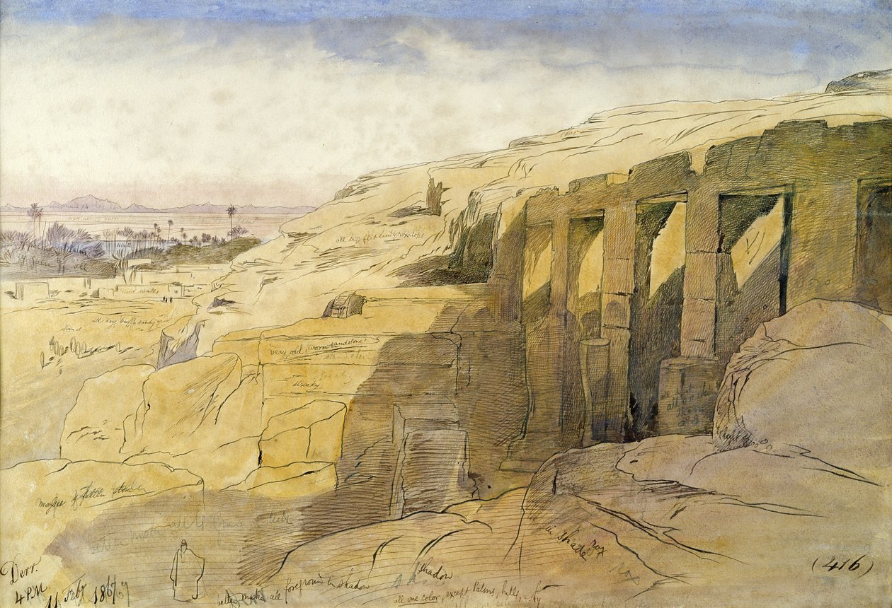 Derr, Egipt, 1867 autorstwa Edward Lear