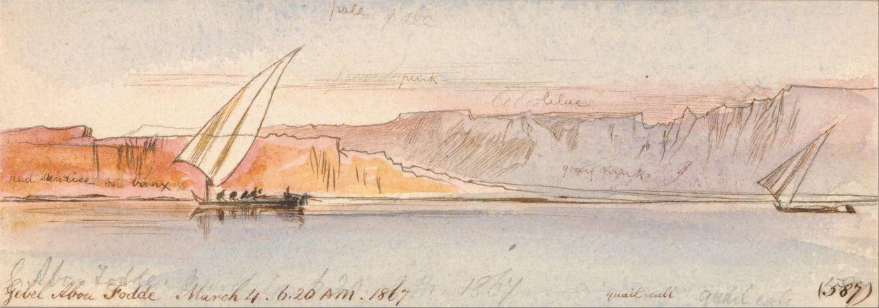 Gebel Abu Fodde autorstwa Edward Lear