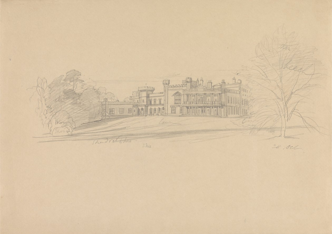 Knowsley Hall autorstwa Edward Lear