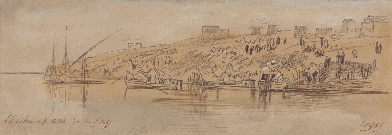 Luksor, 7.00 rano, 20 stycznia 1867 (198) autorstwa Edward Lear