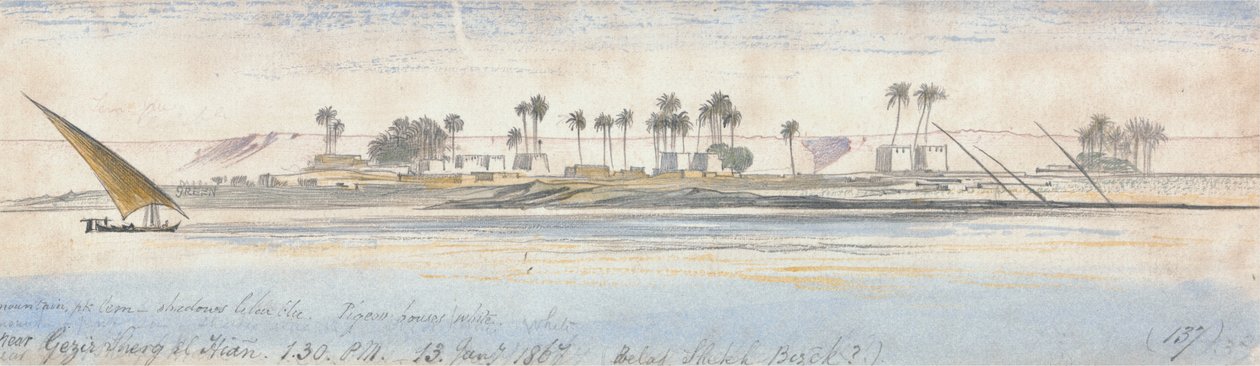 W pobliżu Gezir Sherg el Hian autorstwa Edward Lear