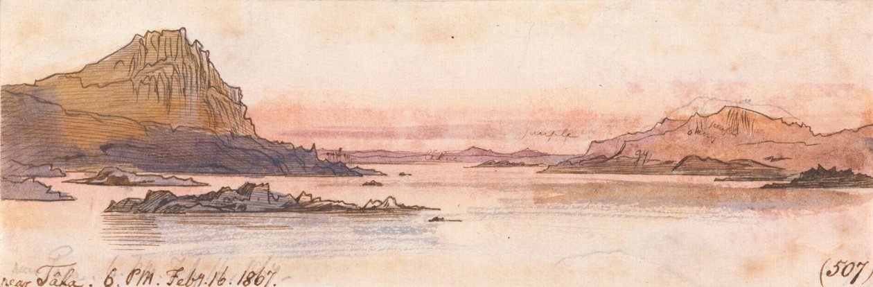 W pobliżu Tafa, godz. 18.00, 16 lutego 1867 (507) autorstwa Edward Lear