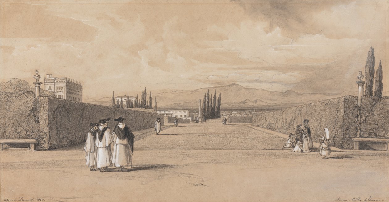Ogrody Willi Albani autorstwa Edward Lear