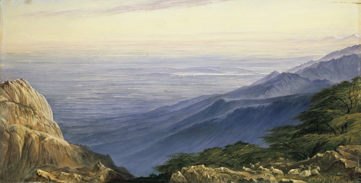 Równina Lombardii z Monte Generoso, XIX w. autorstwa Edward Lear