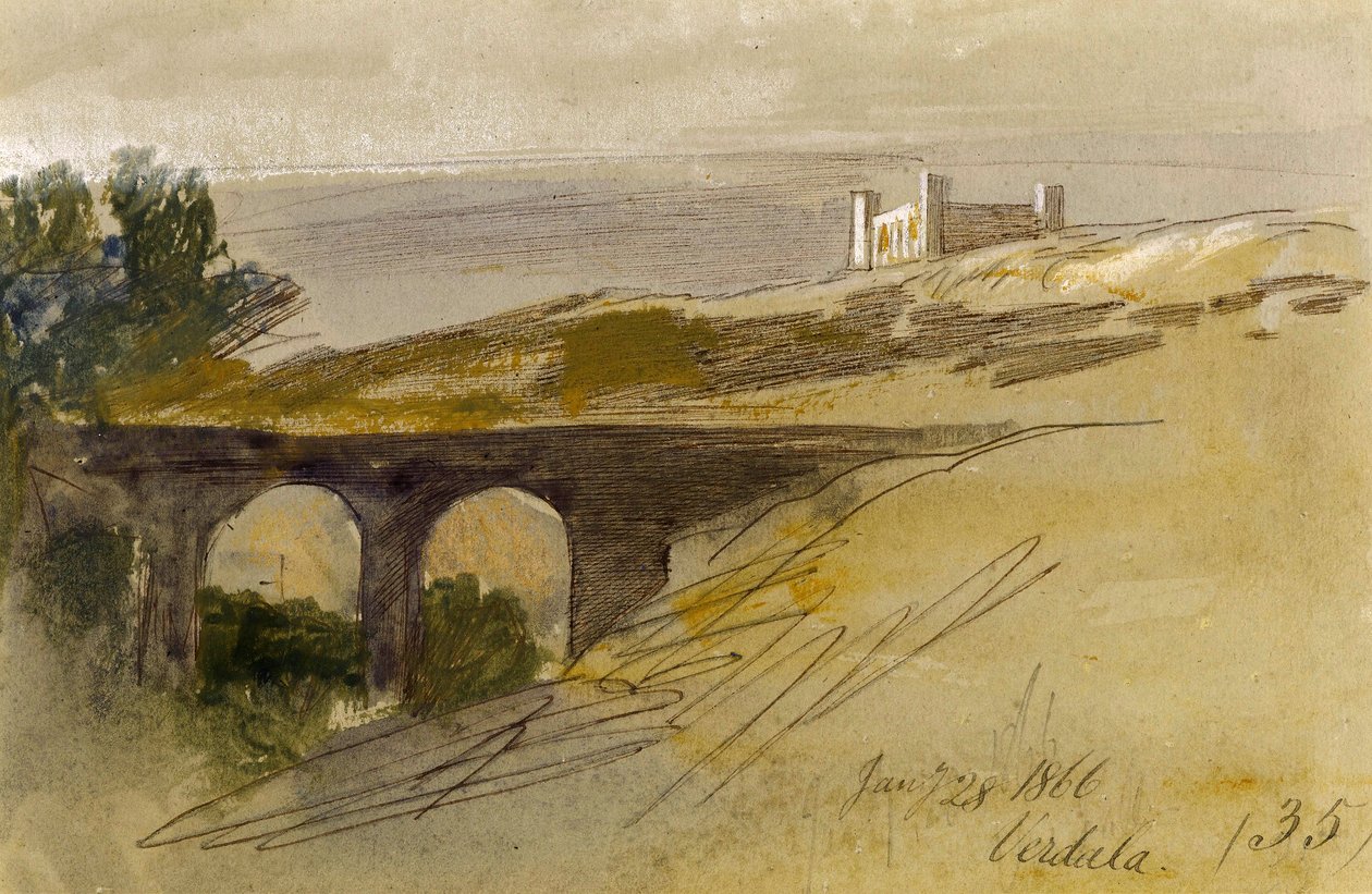 Verdala, Malta, 1866 autorstwa Edward Lear
