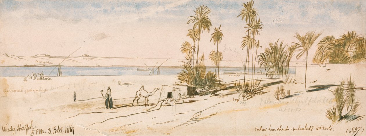 Wady Halfeh autorstwa Edward Lear