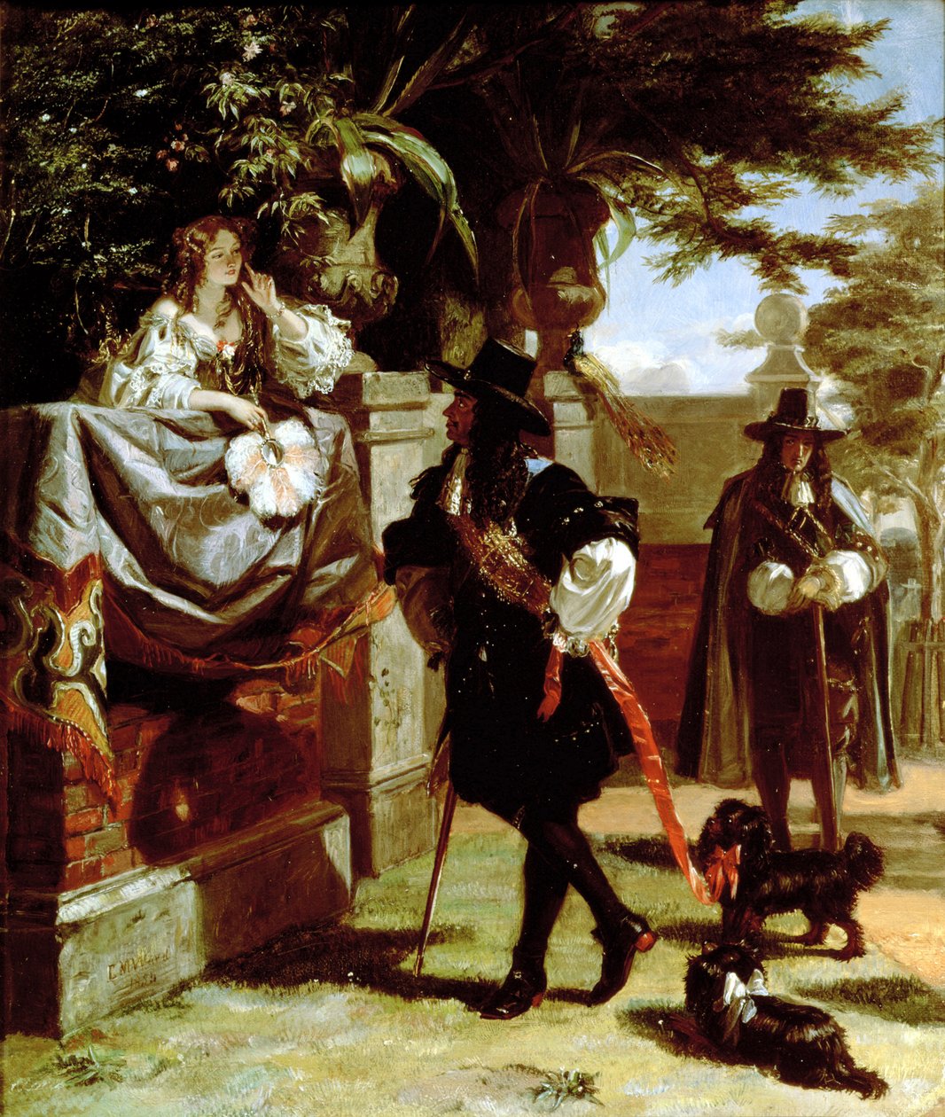 Karol II (1630-85) i Nell Gwynne (1650-87) autorstwa Edward Matthew Ward