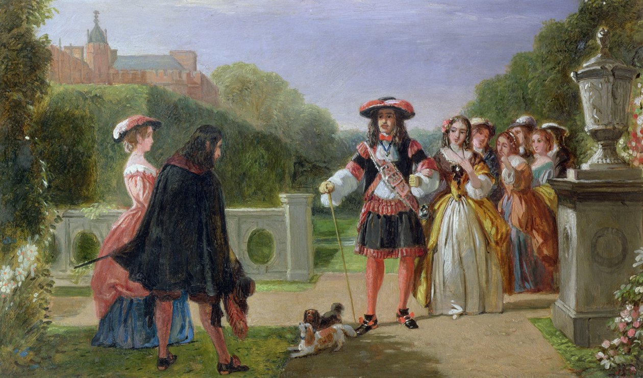 Król Karol II (1630-85) i Nell Gwynne (1650-87) autorstwa Edward Matthew Ward
