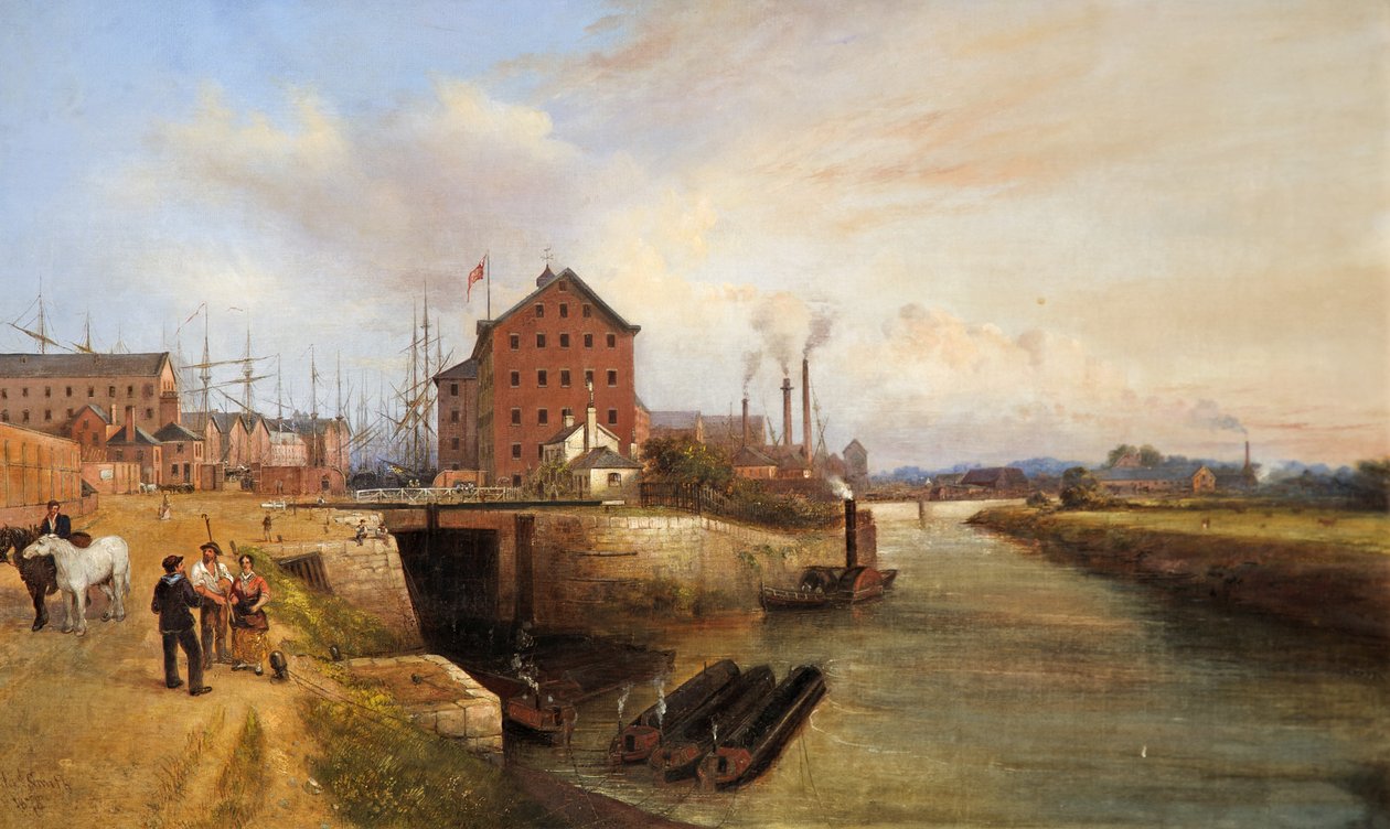 Nabrzeże i doki Gloucester, 1878 autorstwa Edward Smith