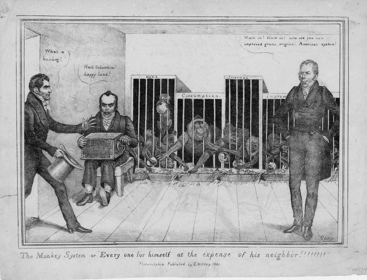 Małpi system, czyli każdy dla siebie kosztem sąsiada!, 1831 autorstwa Edward Williams Clay