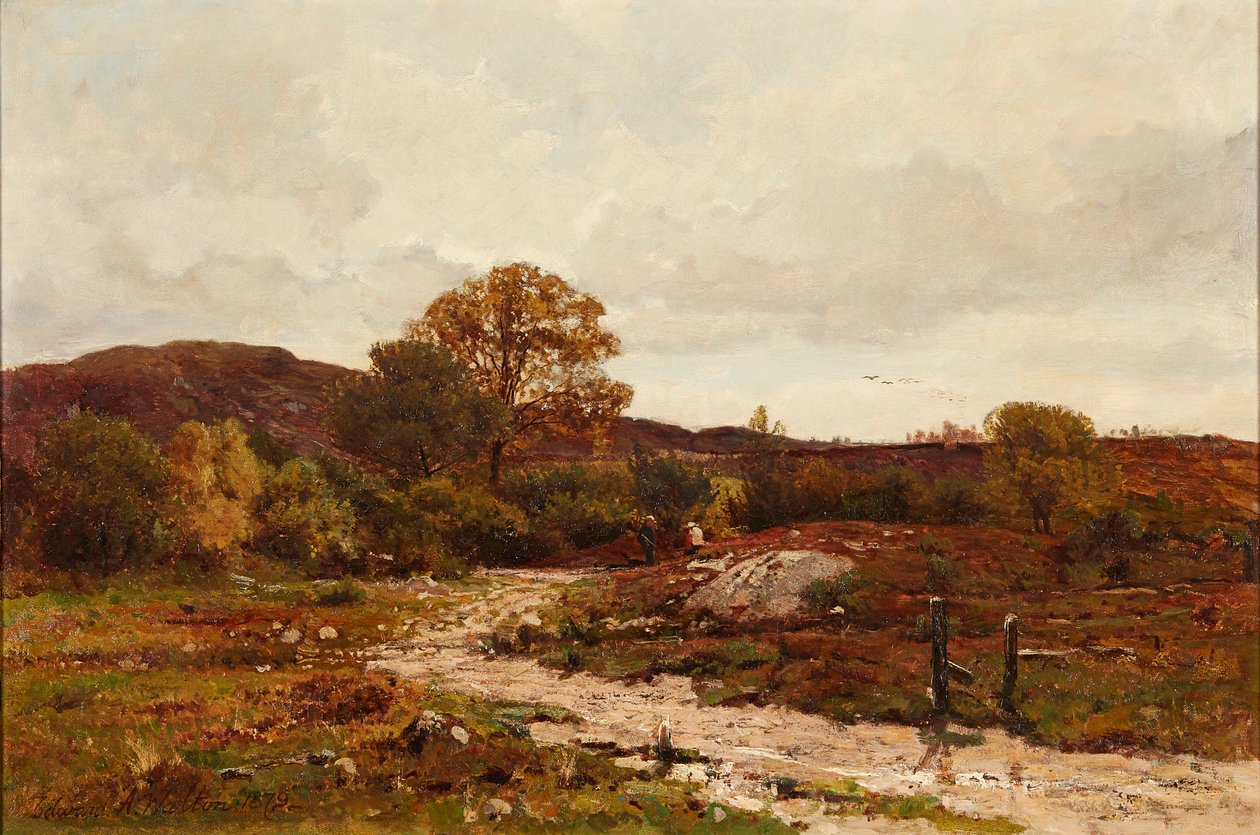 Krajobraz wrzosowisk (olej na płótnie) autorstwa Edward Arthur Walton