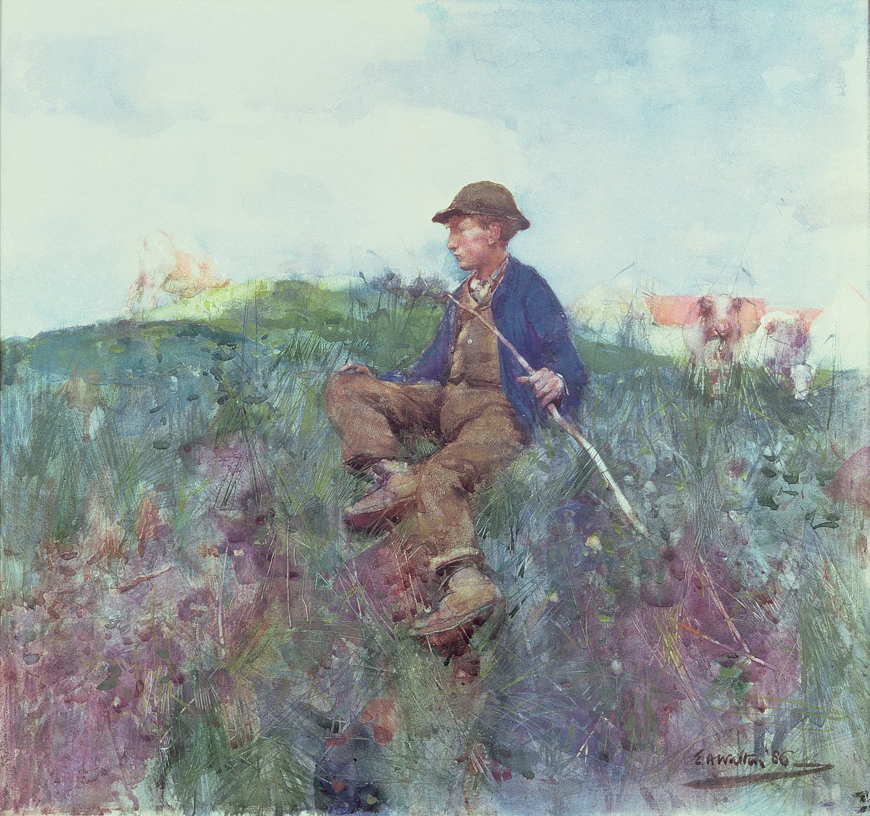 Pasterz, 1886 (wc) autorstwa Edward Arthur Walton