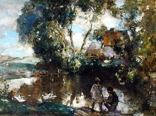 Basen (olej na płótnie) autorstwa Edward Arthur Walton