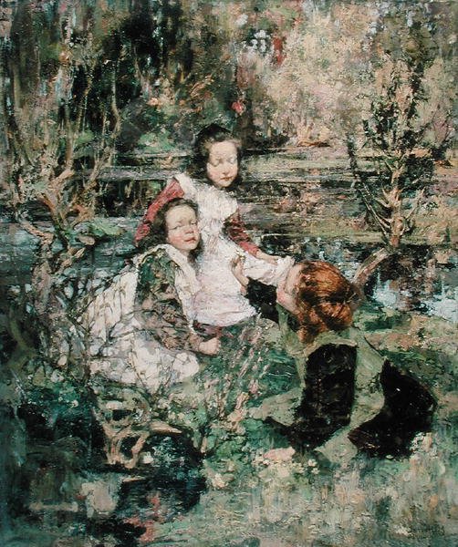 Zbieranie pierwiosnków autorstwa Edward Atkinson Hornel