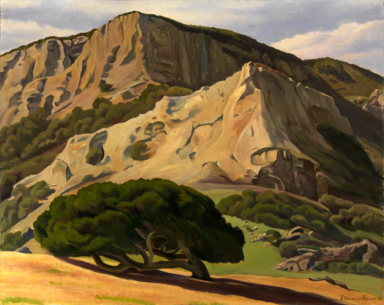 Oaks and Rocks — San Luis Obispo, 1930. autorstwa Edward Bruce