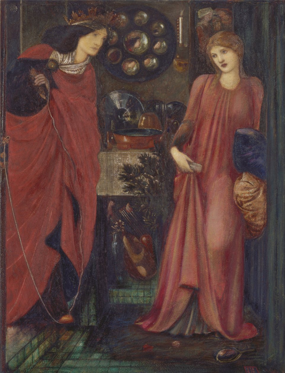 Uczciwa Rosamunda i królowa Eleonora autorstwa Edward Burne Jones