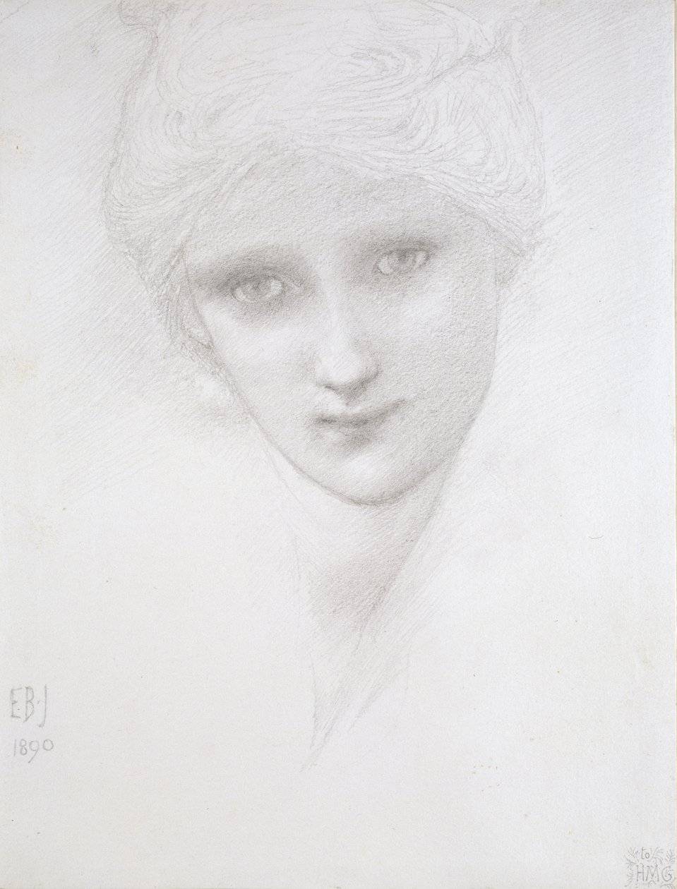 Głowa kobiety, 1890 autorstwa Edward Burne Jones