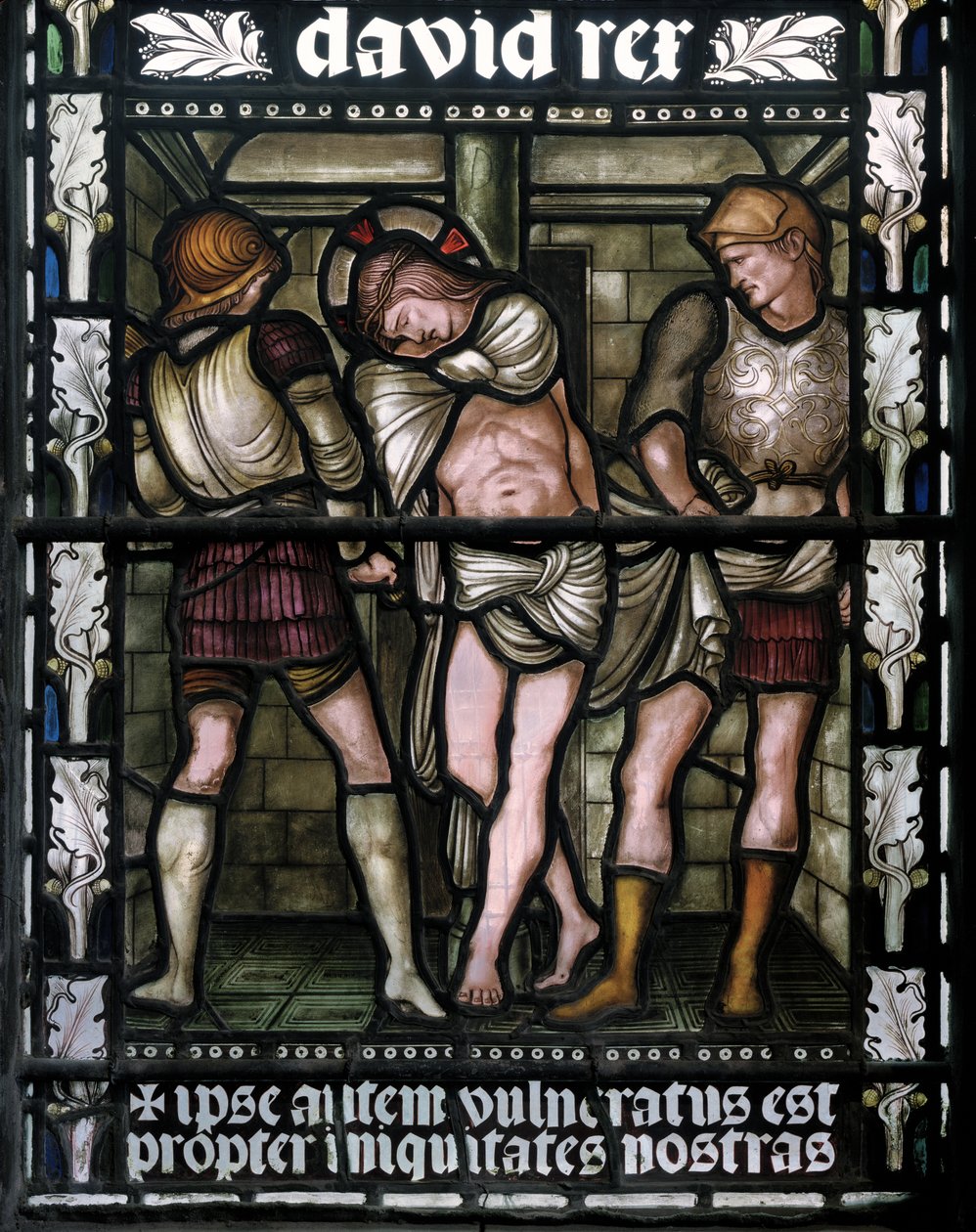 Biczowanie, 1876 (witraż) autorstwa Edward Burne Jones