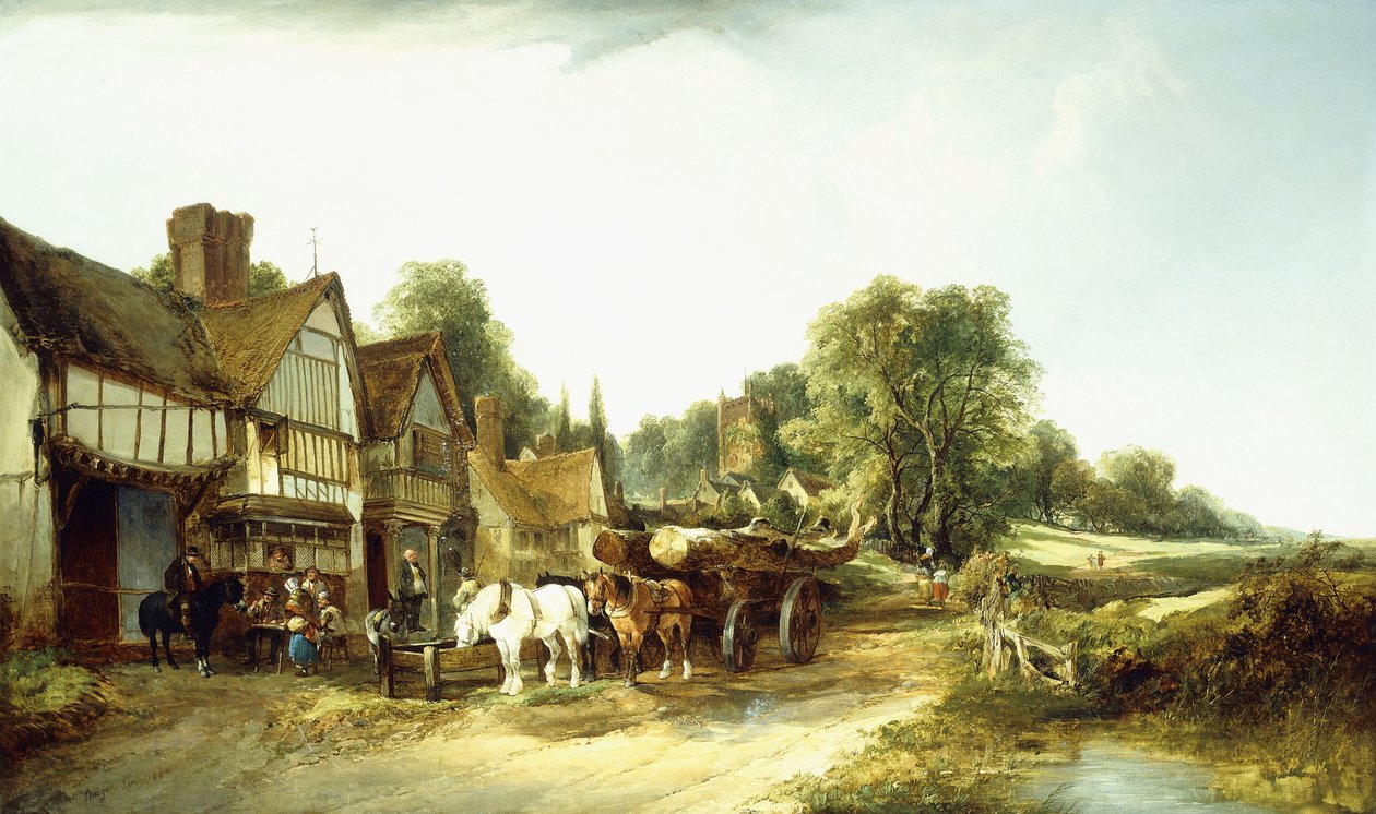 Drewniany Wóz, 1845 autorstwa Edward Charles Williams