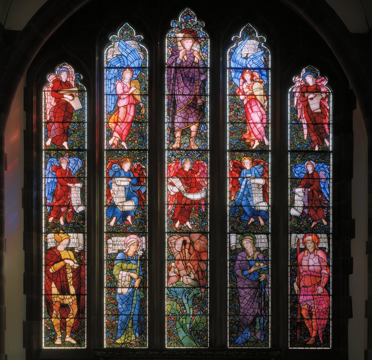 Okno wschodnie, 1880 (witraż) autorstwa Edward Burne Jones