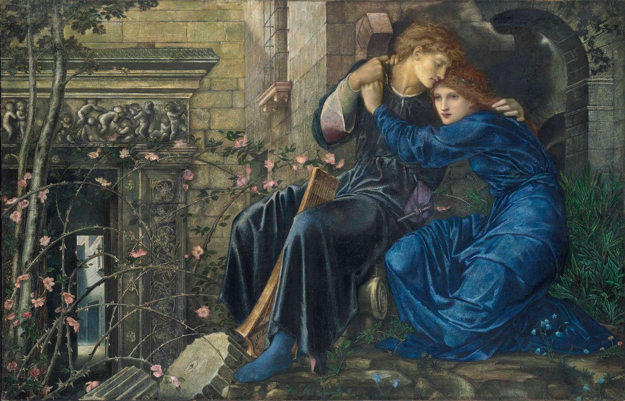 Miłość wśród ruin autorstwa Edward Burne Jones
