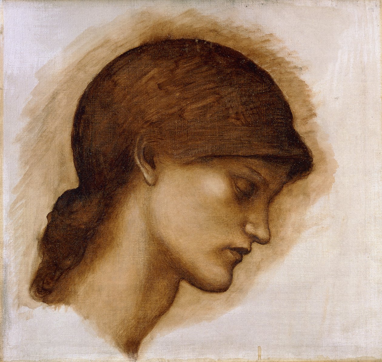 Studium Głowy Pani, autorstwa Edward Burne Jones