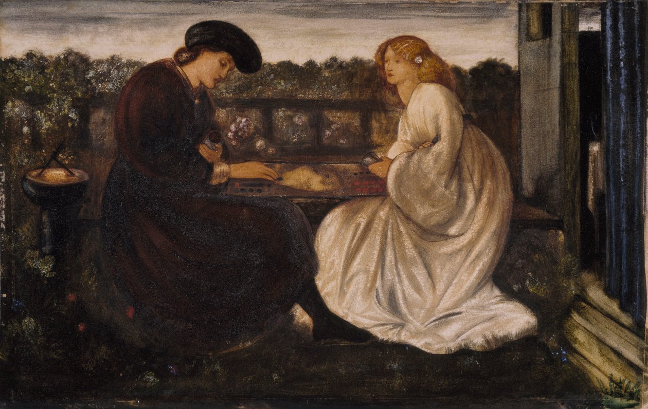 Gracz w tryktraka, 1862 autorstwa Edward Burne Jones