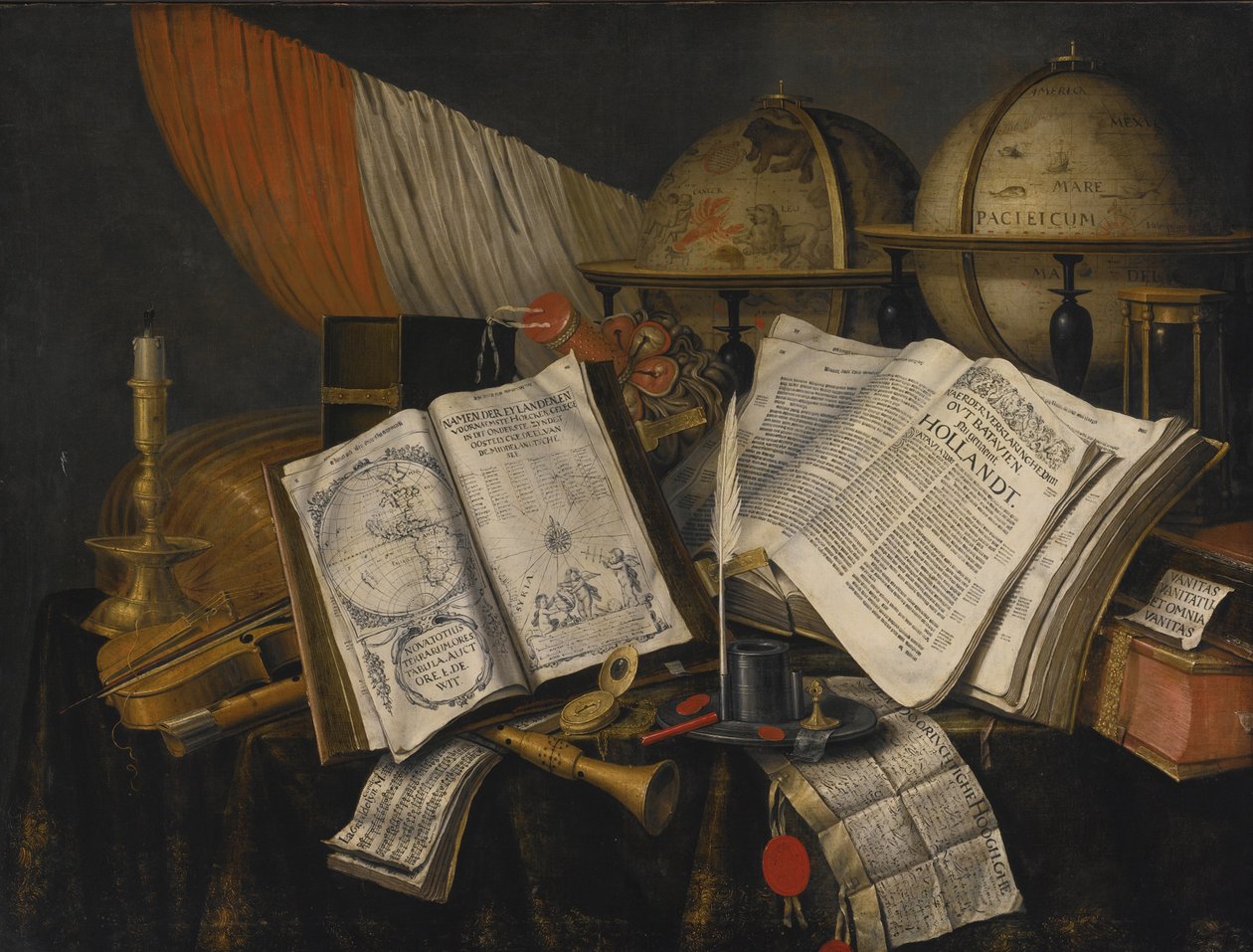 Martwa natura Vanitas, 1662 autorstwa Edward Collier