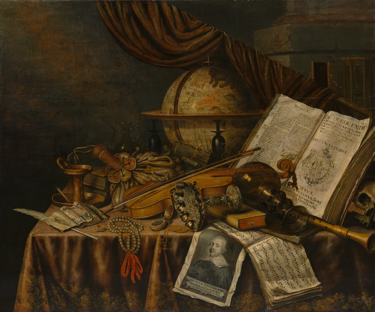 Martwa natura Vanitas, 1662. autorstwa Edward Collier