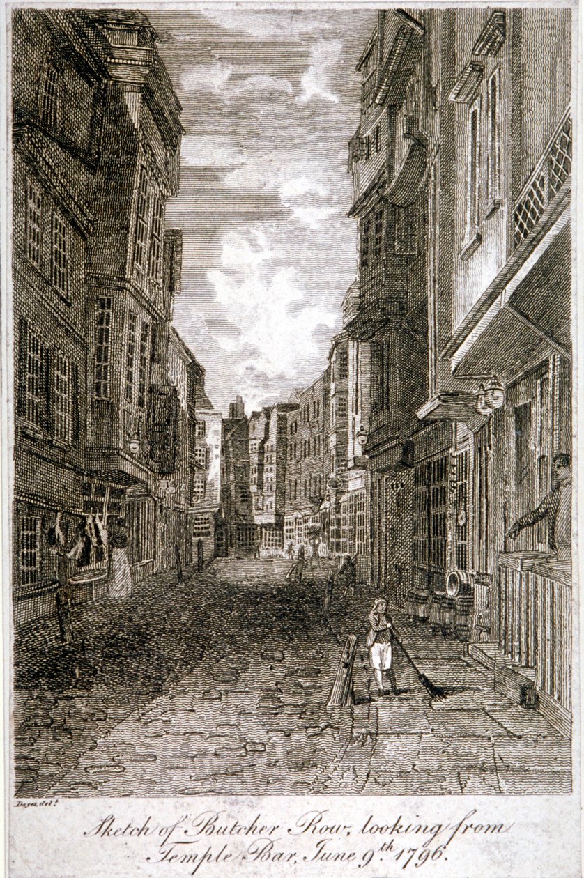 Rzeźnik Row, Westminster, Londyn, 1796. autorstwa Edward Dayes