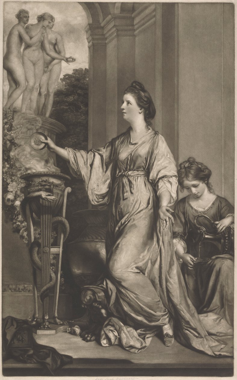 Lady Sarah Bunbury Składająca ofiary Łaskom autorstwa Edward Fisher