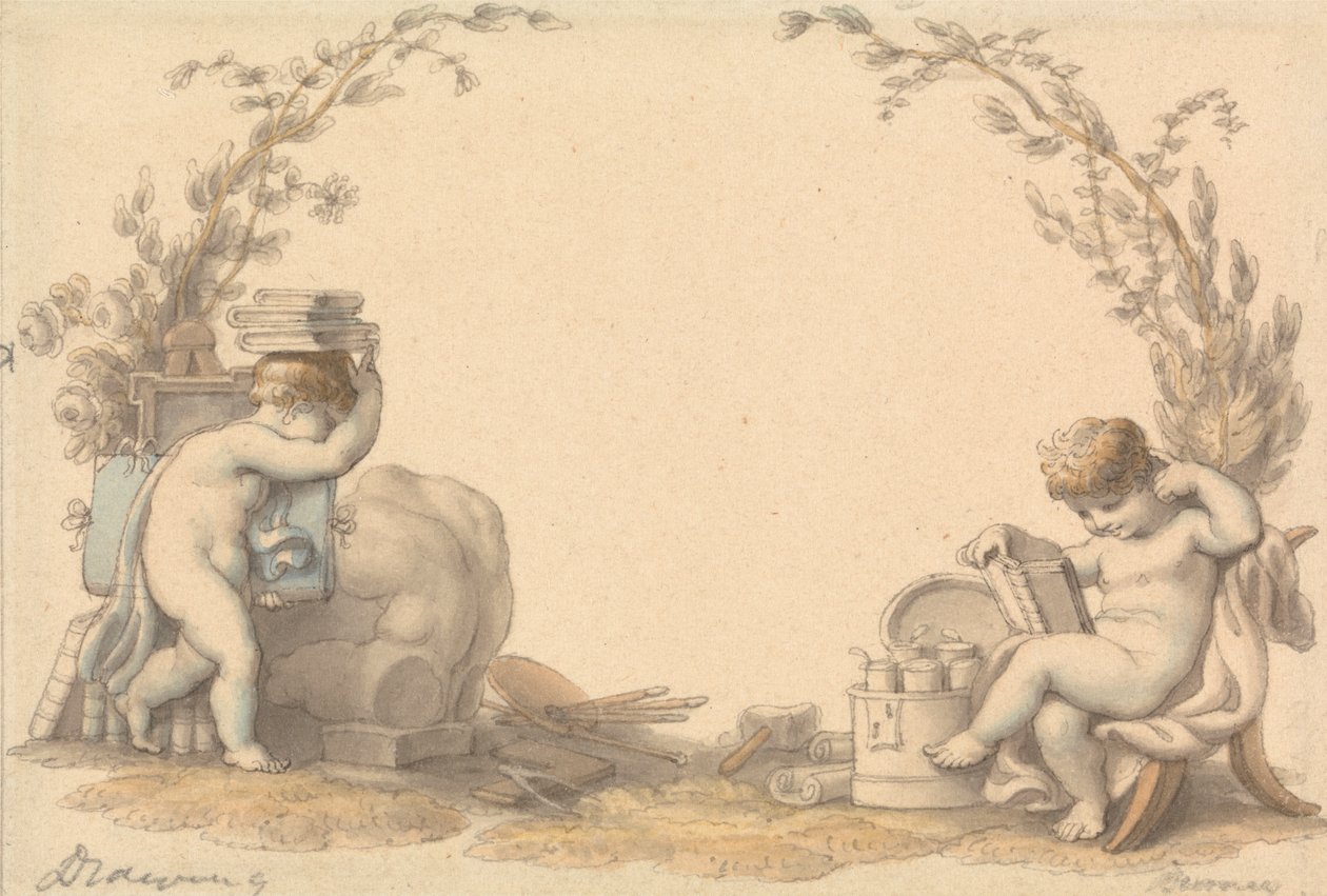 Alegoria rysunku autorstwa Edward Francis Burney