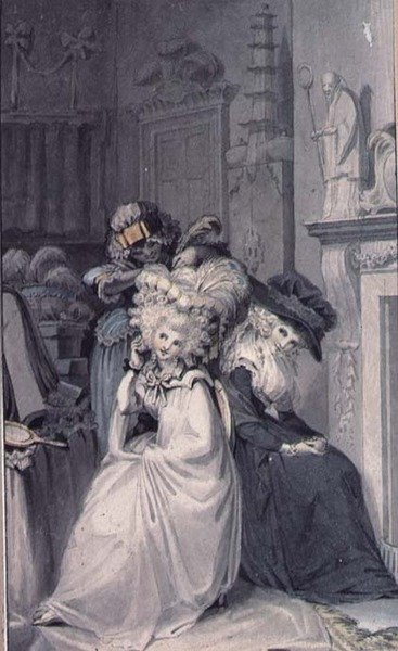 Pani w toalecie (rysunek) autorstwa Edward Francis Burney