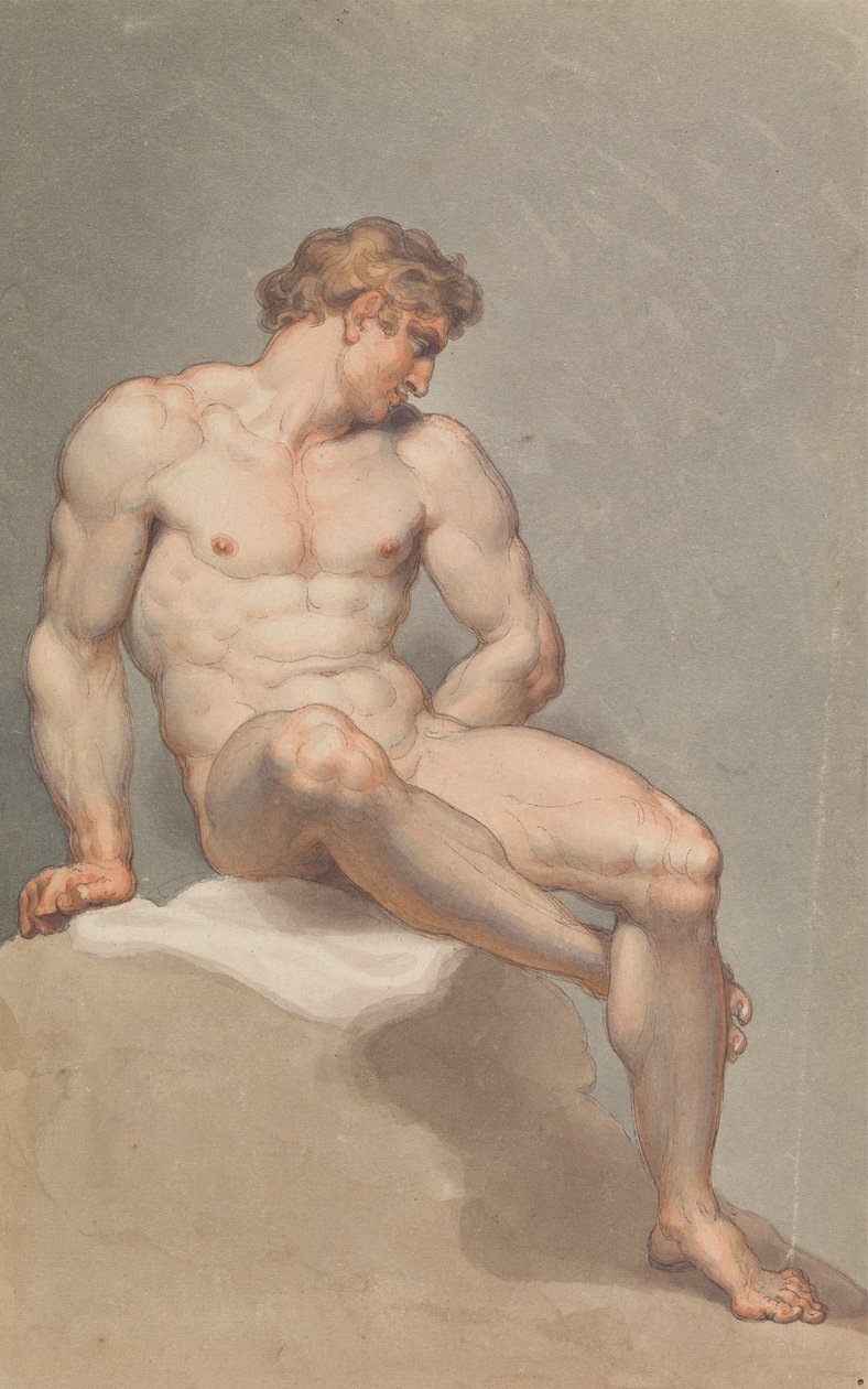 Studium aktu męskiego autorstwa Edward Francis Burney