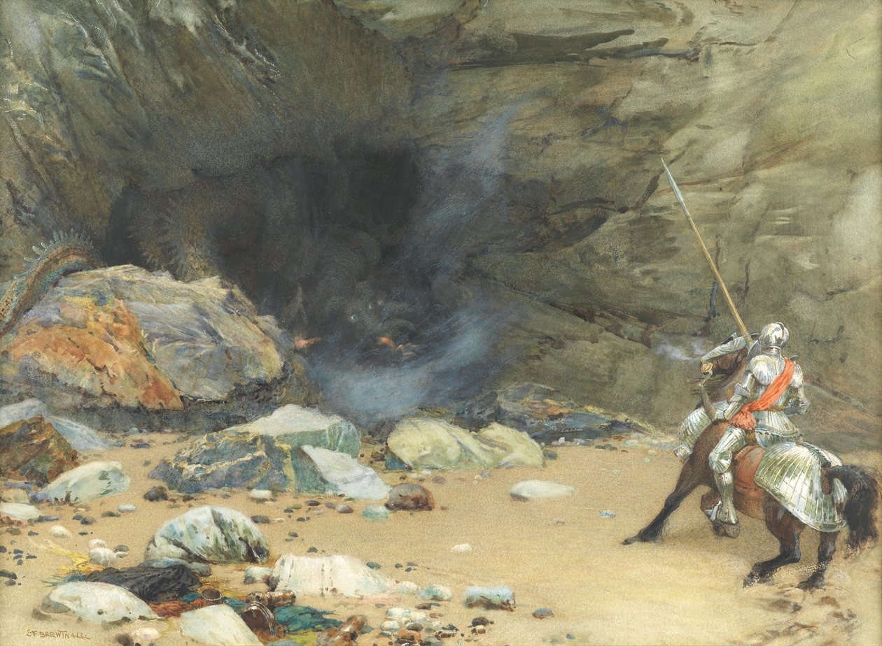 Jaskinia Smoków (wc na papierze) autorstwa Edward Frederick Brewtnall