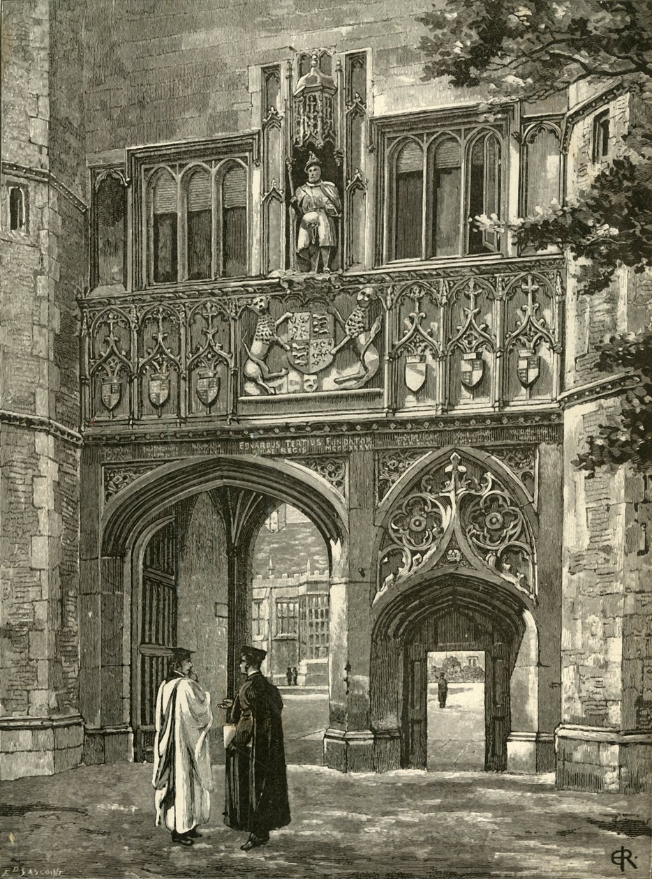 Główna brama Trinity College, koniec XIX wieku. autorstwa Edward Gascoin