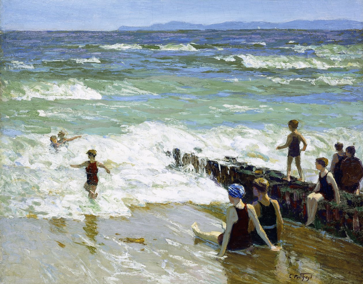 Kąpiących się w Falochronie, autorstwa Edward Henry Potthast