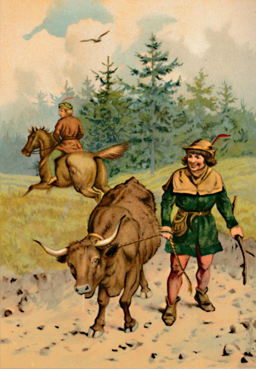Hans i jego krowa, 1901 autorstwa Edward Henry Wehnert