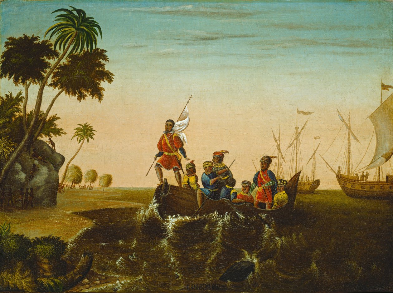 Lądowanie Kolumba, c. 1837. autorstwa Edward Hicks