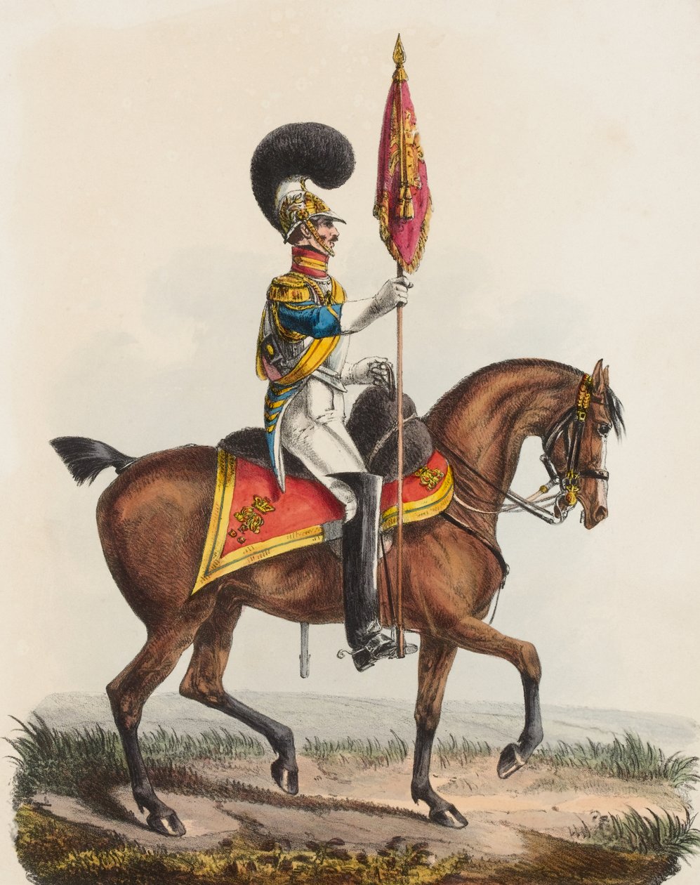 Królewska Gwardia Konna, Niebieska, Oficer, 1828 autorstwa Edward Hull