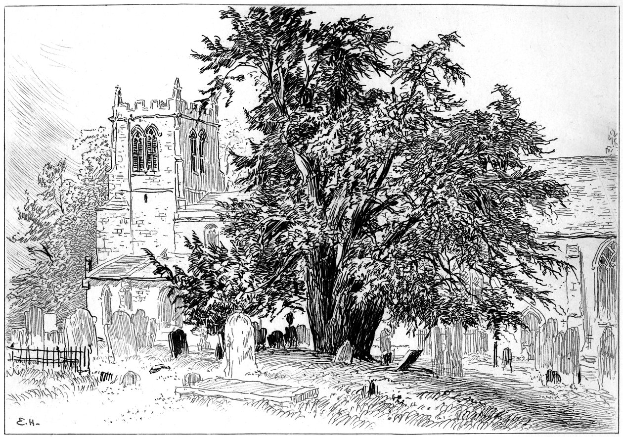 Kościół Snitterfield, Snitterfield, Warwickshire, 1885. autorstwa Edward Hull