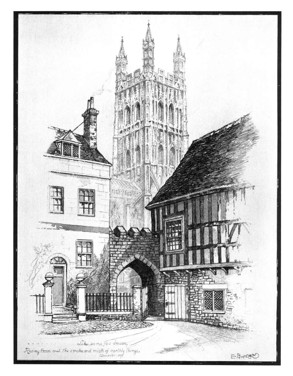 Katedra w Gloucester, 1901. autorstwa Edward J. Burrows