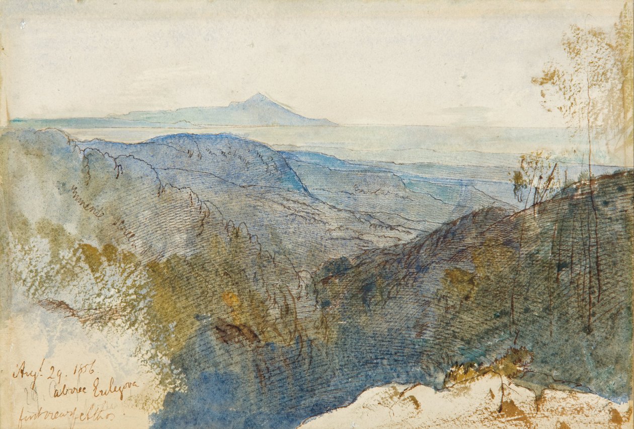 Odległy widok na górę Athos autorstwa Edward Lear